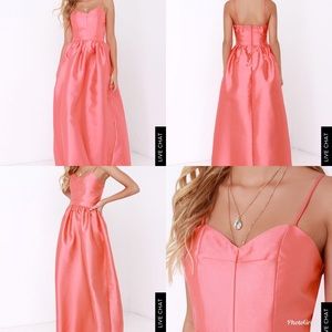 CORAL MAXI DRESS🌹prom gown